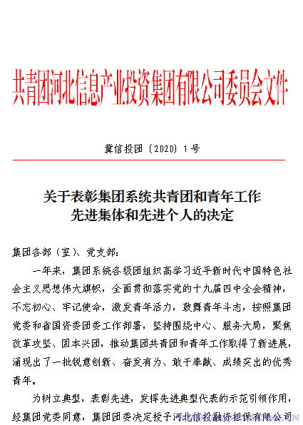 2019年度龙8国际官网优秀青年先进事迹